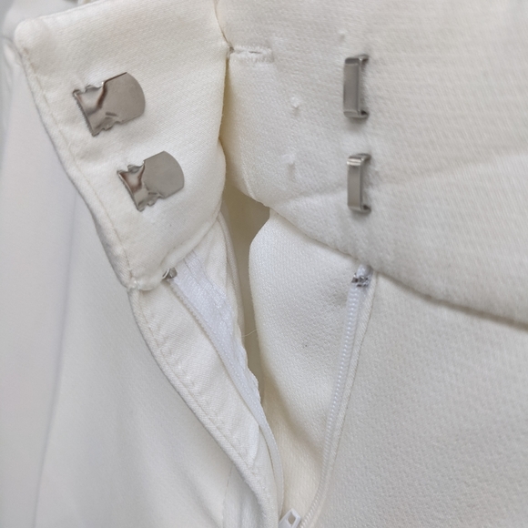 Cynthia Rowley white pleated wide legs pants - Picture 4 of 9